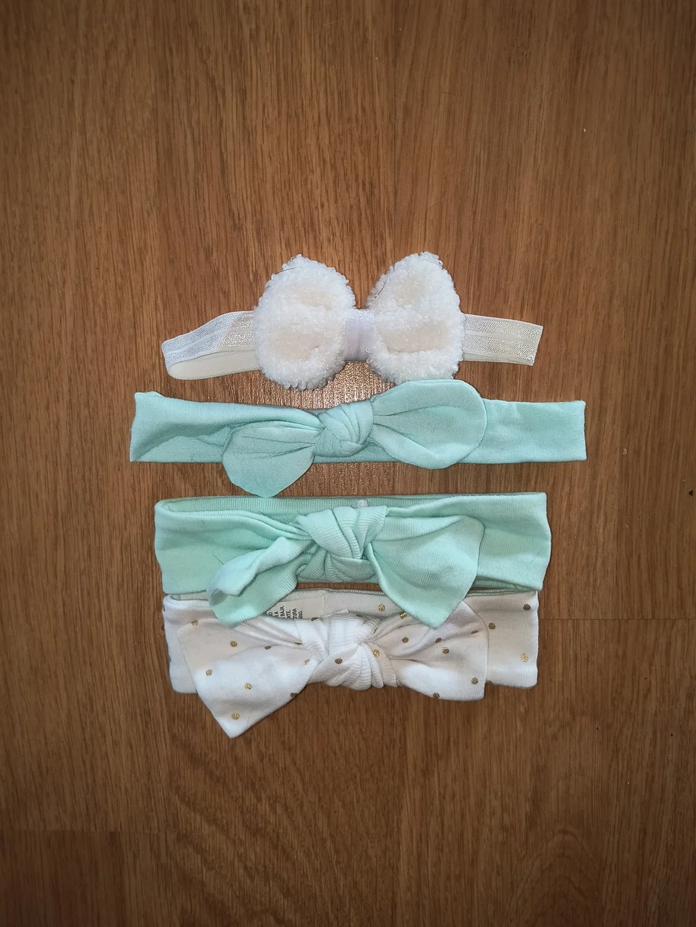 Target Mint and White Baby Headband Set with Pom and Knot Bows